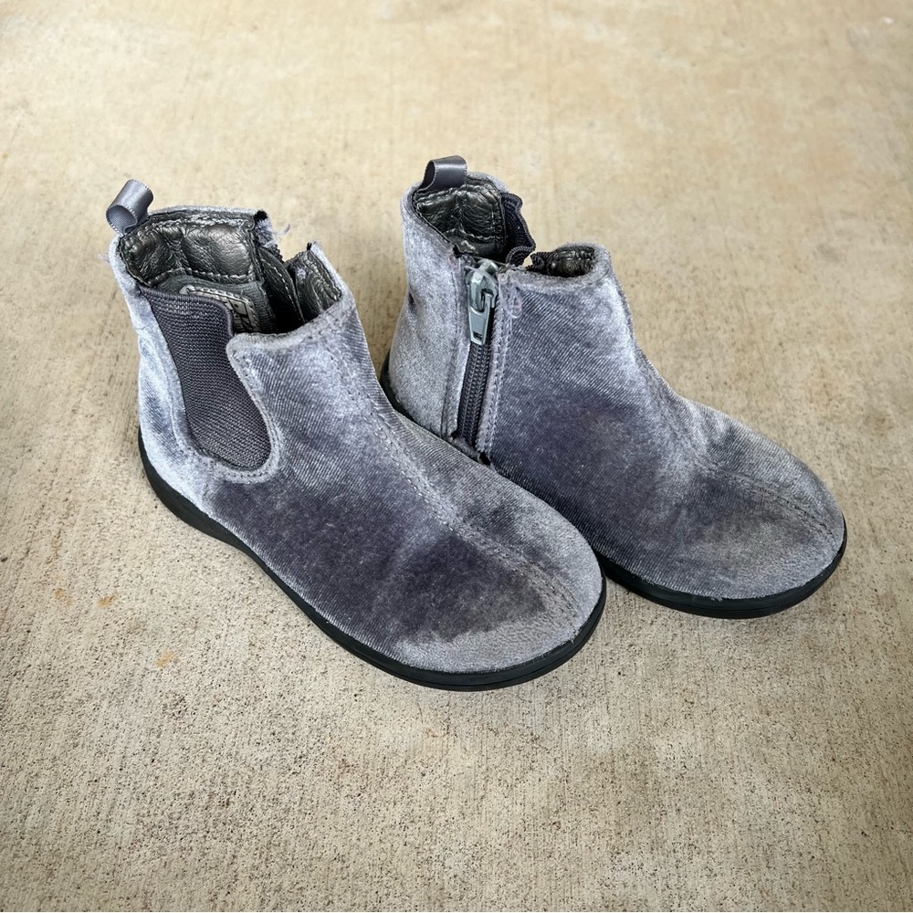 Soft Velvet / Velour Toddler Booties Size 8